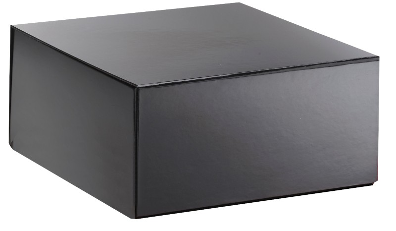 RAJA Geschenkbox Karton, Glanzlackpapier 225 (B) x 105 (T) x 225 (H) mm Schwarz 10 Stück