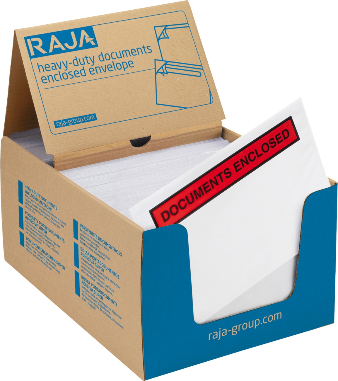 Raja Dl Self Seal Document Enclosed Envelopes Dl Transparent 12.2 (W) X 22.5 (H) Cm Pack Of 1000