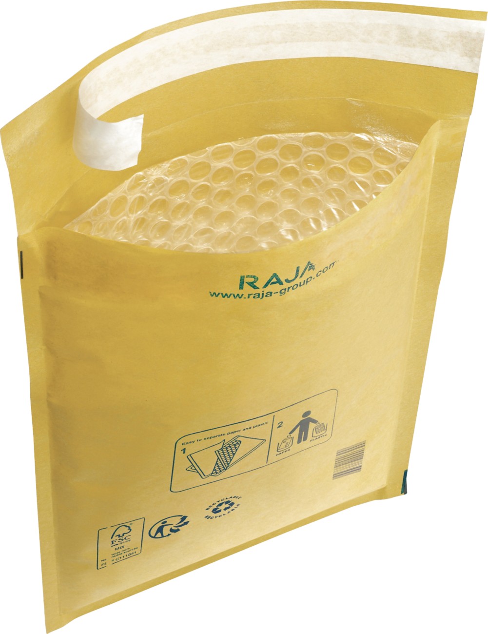 Raja Padded Envelopes Gold Plain Kraft Paper, Pe (Polyethylene) 265 (W) X 220 (H) Mm Peel And Seal 75 Gsm Recycled 50% Pack Of 100
