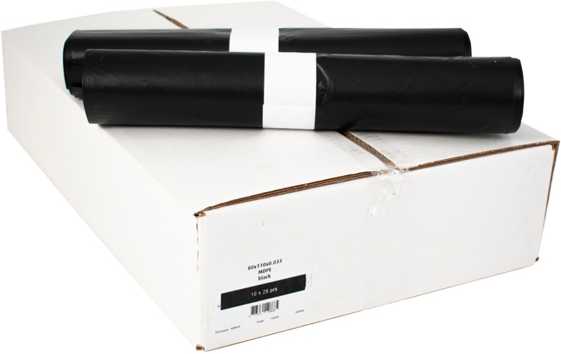 Mittlere Belastung Müllsack 140 L Schwarz MDPE (Polyethylen mittlerer Dichte) 0.033 mm 10 Stück