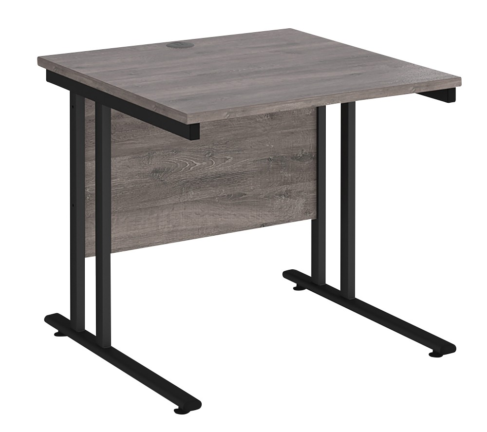 Dams International Maestro 25 Straight Desk Grey Oak Cantilever 800 (W) X 800 (D) X 725 (H) Mm Wood