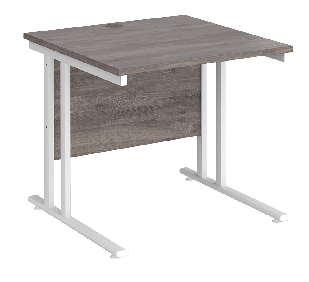 Dams International Maestro 25 Straight Desk Grey Oak Cantilever 800 (W) X 800 (D) X 725 (H) Mm Wood