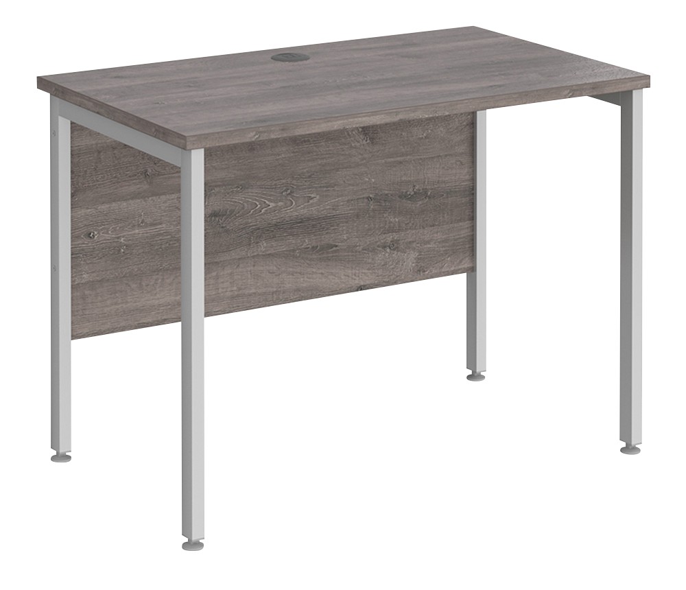 Dams International Maestro 25 Straight Desk Grey Oak H-Frame 1,000 (W) X 600 (D) X 725 (H) Mm Wood