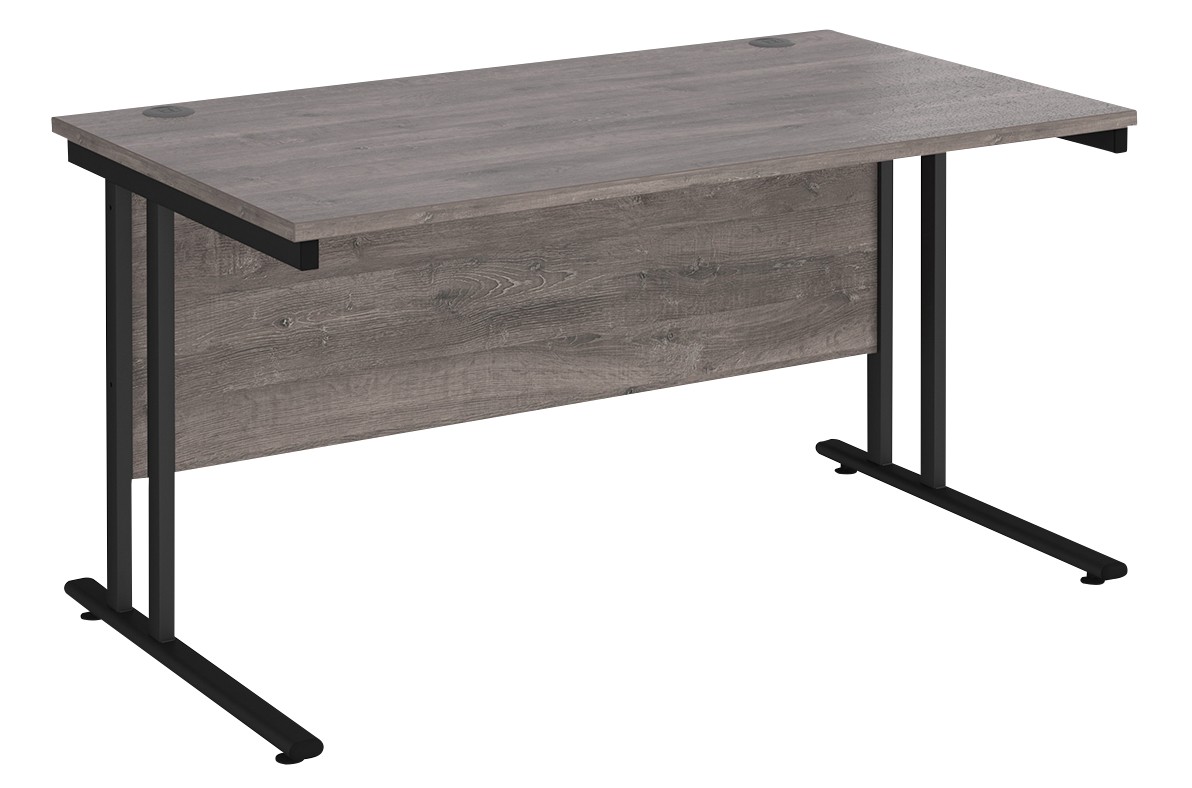 Dams International Maestro 25 Straight Desk Grey Oak Cantilever 1,400 (W) X 800 (D) X 725 (H) Mm Wood