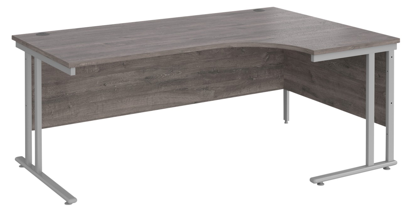 Dams International Maestro 25 Right Hand Corner Desk Grey Oak Cantilever 1,800 (W) X 1,200 (D) X 725 (H) Mm Wood
