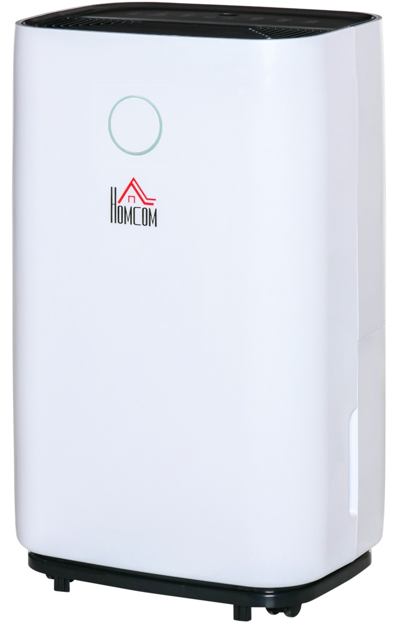 Homcom White Portable Quiet Dehumidifier For Home Electric Air Dehumidifier - 16L/Day - Image 9