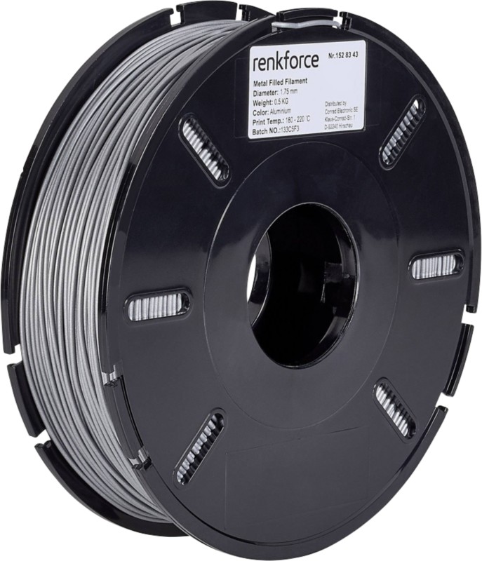 Image of renkforce Filament PLA (Polymilchsäure) 1.75 mm Aluminium 01.04.15.5103
