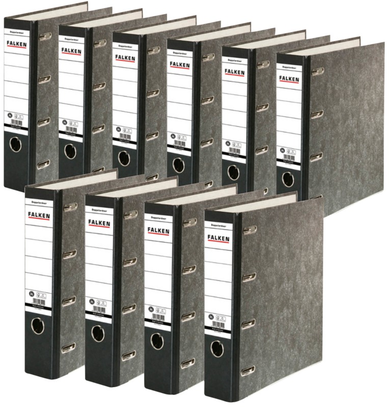 Falken Ordner DIN A5 70 mm Schwarz 15026820000F Pappkarton, PP (Polypropylen) Querformat Recycled