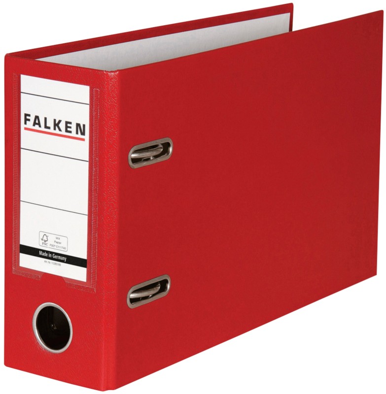 Falken Ordner DIN A5 80 mm Rot 11285749000F Pappkarton, PP (Polypropylen) Querformat