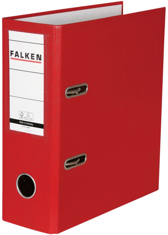 Falken Ordner DIN A5 80 mm Rot 11285657 Pappkarton, PP (Polypropylen) Hochformat