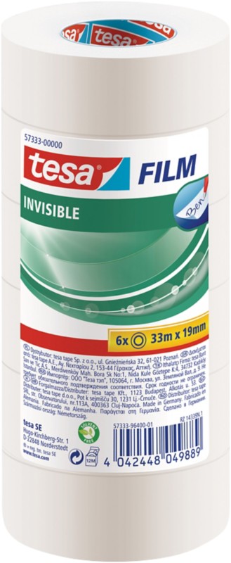 Thumbnail - tesa Klebeband tesafilm invisible Milchig Transparent 19 mm (B) x 33 m (L) Polypropylene (PP) 6 Stück