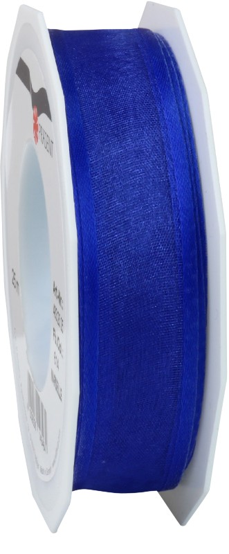 PRAESENT Organza 4832525-614 Royalblau 25 mm x 25 m 2 Stück