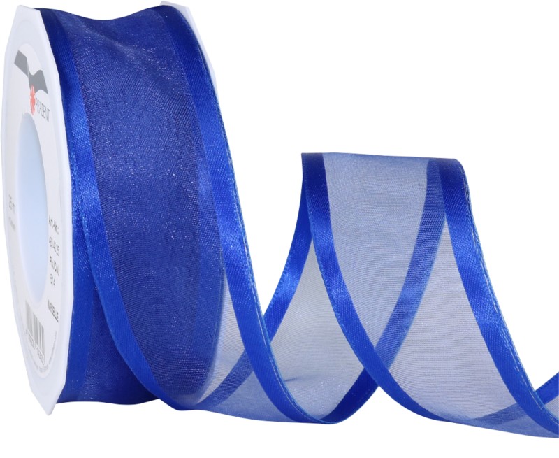 PRAESENT Organza 4834025-614 Royalblau 40 mm x 25 m 2 Stück