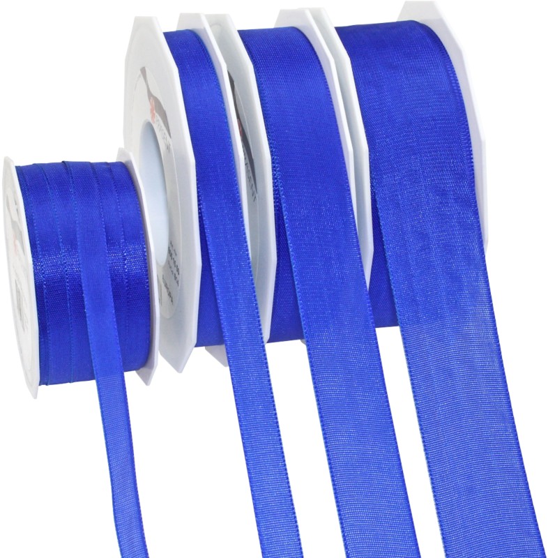 PRAESENT Taftband 6051050-614 Royalblau 10 mm x 50 m 2 Stück