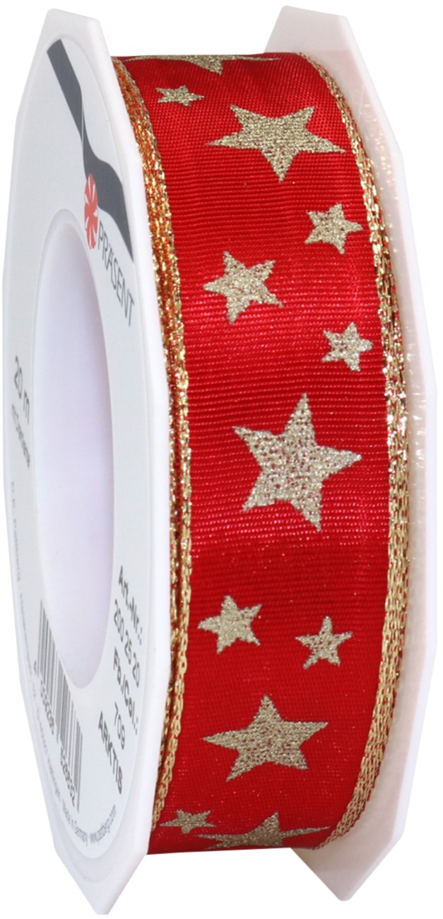 PRAESENT Seidenband 2002520-709 Rot 25 mm x 20 m 2 Stück