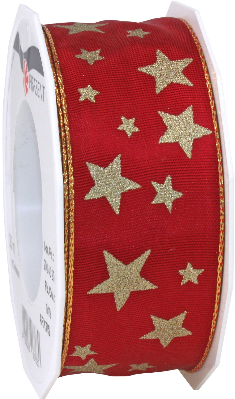 PRAESENT Seidenband 2004020-919 Rubinrot 40 mm x 20 m 2 Stück