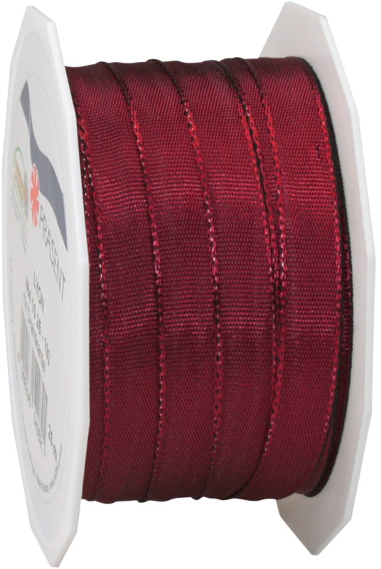 PRAESENT Seidenband 4641025-193 Bordeaux 10 mm x 25 m 2 Stück