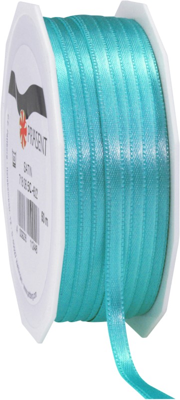 PRAESENT Doppelsatin 7180650-612 Aquamarin 6 mm x 50 m 2 Stück