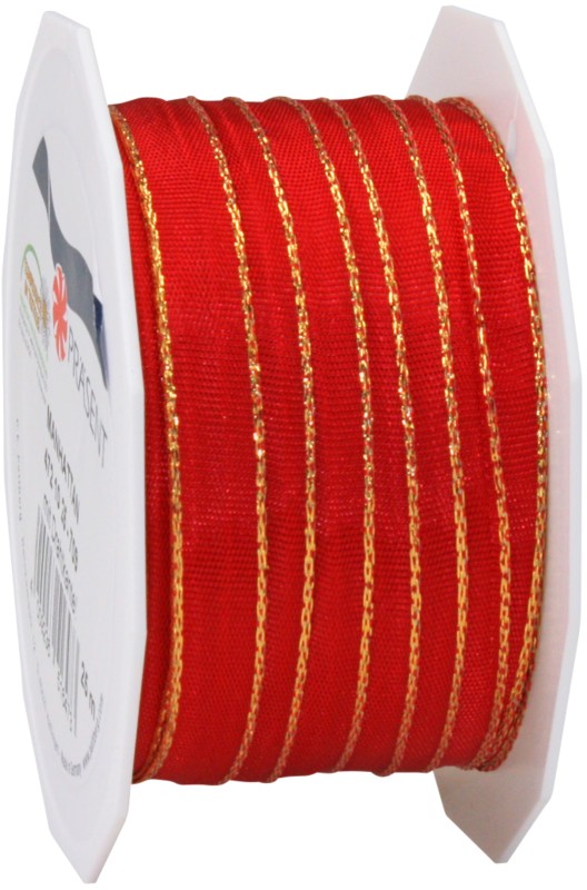 PRAESENT Seidenband 4721025-709 Rot 10 mm x 25 m 2 Stück