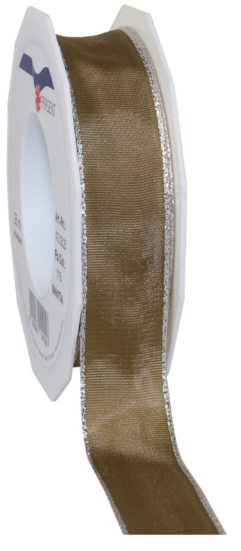 PRAESENT Seidenband 4722525-115 Taupe 25 mm x 25 m 2 Stück