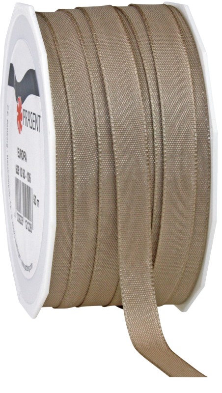 PRAESENT Taftband 6051050-105 Taupe 10 mm x 50 m 2 Stück