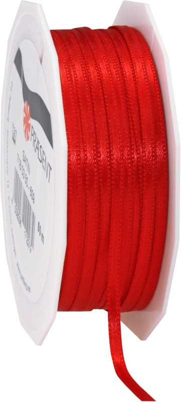 PRAESENT Doppelsatin 7180350-609 Rot 3 mm x 50 m 2 Stück