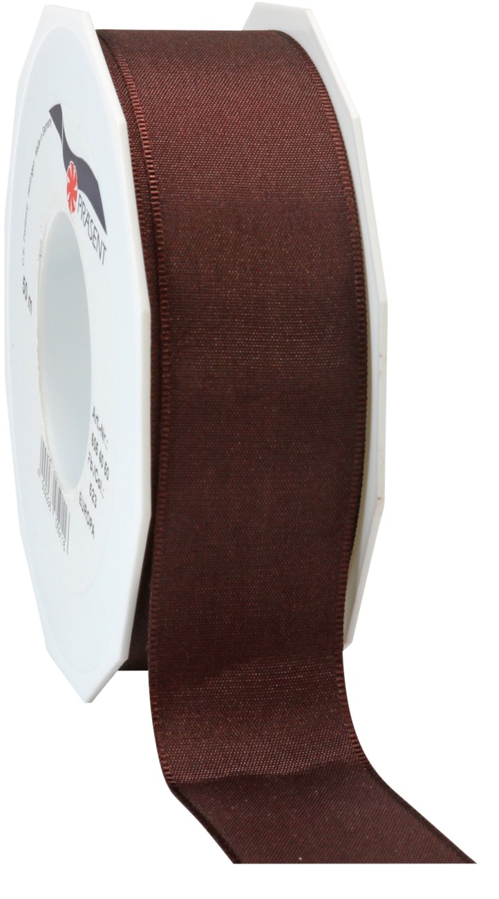 PRAESENT Taftband 6054050-523 Espresso 40 mm x 50 m 2 Stück
