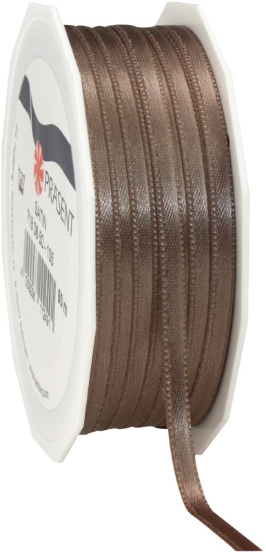 PRAESENT Doppelsatin 7180650-105 Taupe 6 mm x 50 m 2 Stück