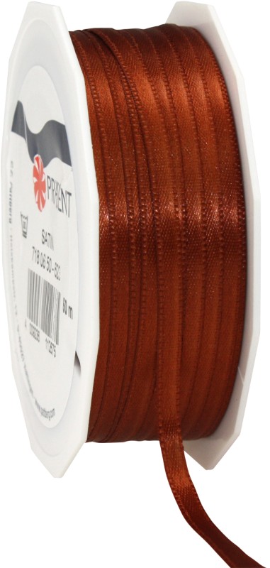 PRAESENT Doppelsatin 7180650-623 Zimt 6 mm x 50 m 2 Stück