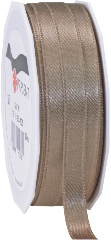 PRAESENT Doppelsatin 7181025-105 Taupe 10 mm x 25 m 2 Stück