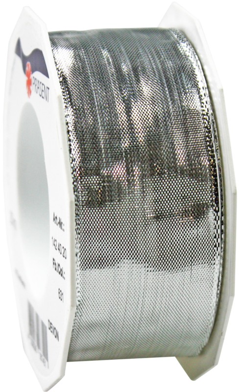 Thumbnail - PRAESENT Geschenkband 1424020-631 Silber 40 mm x 20 m 2 Stück