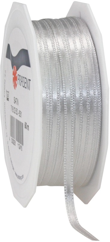 Thumbnail - PRAESENT Doppelsatin 7180350-631 Sterlingsilber 3 mm x 50 m 2 Stück