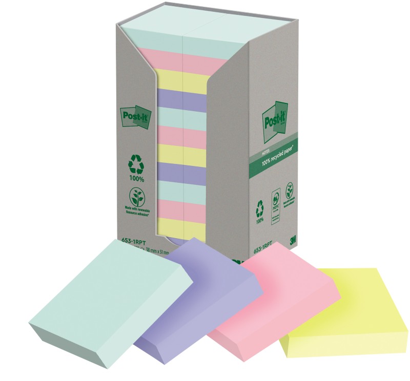 Post-it Haftnotizen Farbig Sortiert 38 x 51 mm 100 Blatt 24 Stück