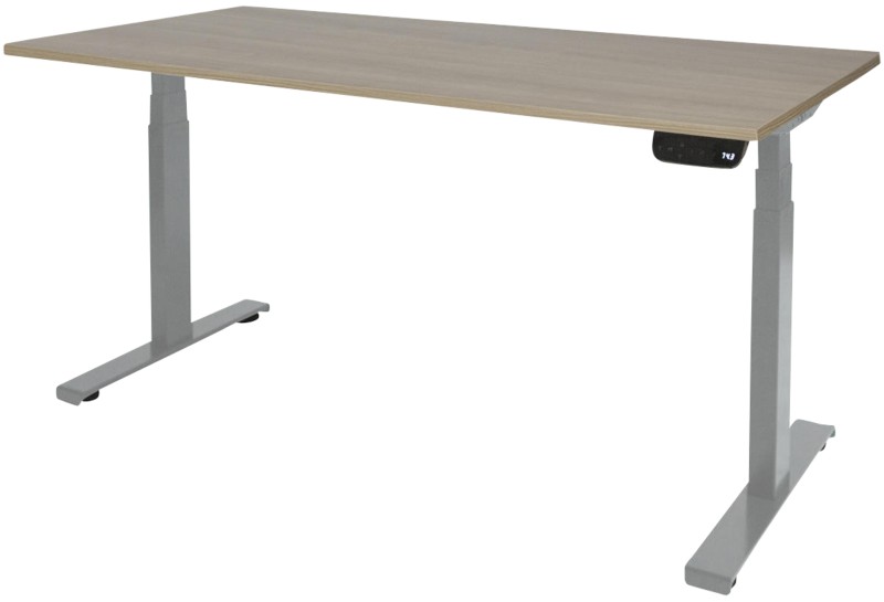 Schaffenburg Höhenverstellbar Sitz-Stehschreibtisch Eiche Holz Aluminium 1.800 x 800 x 75 mm