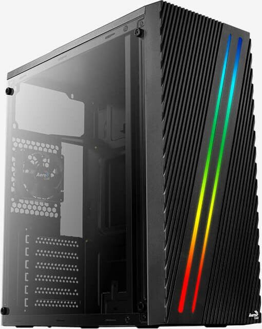 Aerocool Computergehäuse Streak Midi Tower ABS, SPCC Schwarz