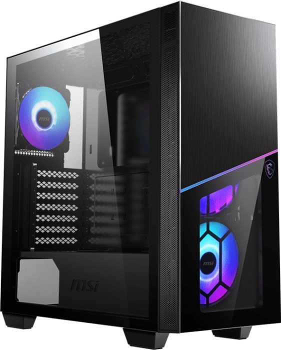 Msi Computergehäuse 100R Midi Tower Glas, Stahl Schwarz