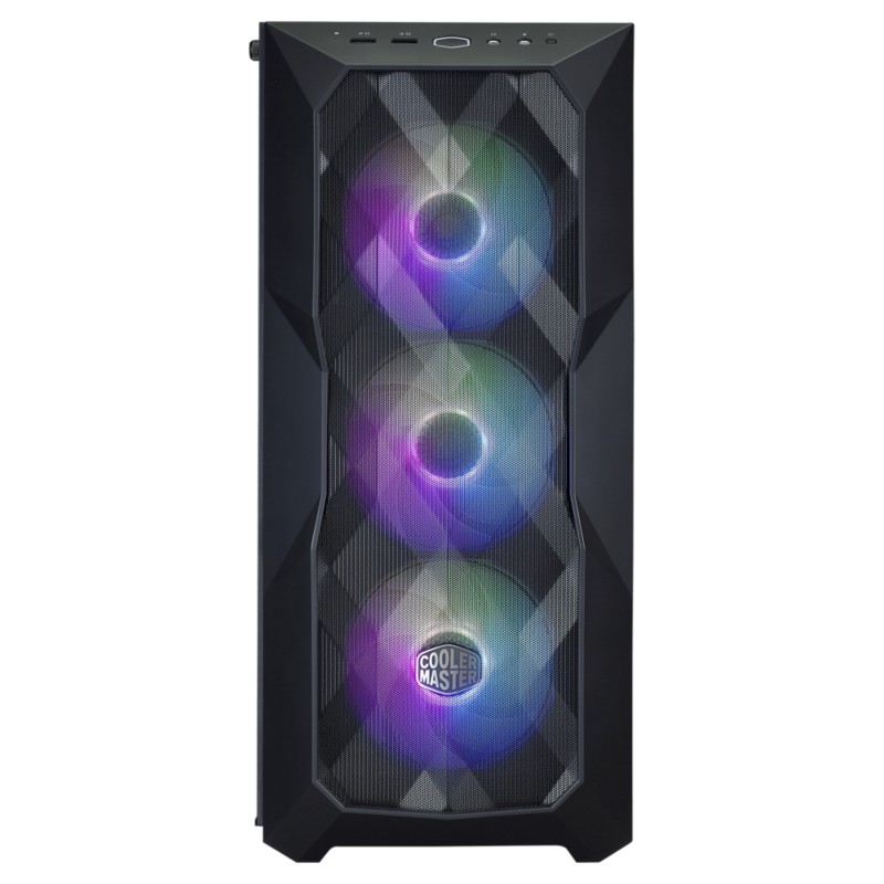 Cooler Master Computergehäuse MCB-D500D-KGNN-S01 Midi Tower Masche, Kunststoff, Stahl, Gehärtetes Glas Schwarz, Weiß