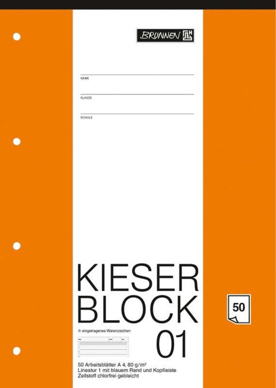 Thumbnail - BRUNNEN LIN1 Notizblock DIN A4 Liniert Geleimt Papier Nicht perforiert 50 Blatt