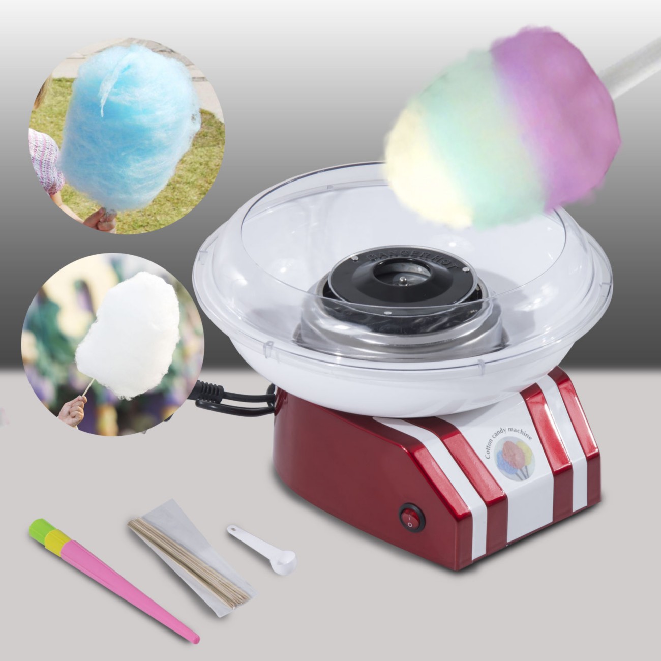 Homcom Red/White Candy Floss Machine 800-020 450W 2Kg