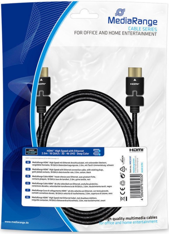 MediaRange HDMI-Kabel MRCS197 Schwarz