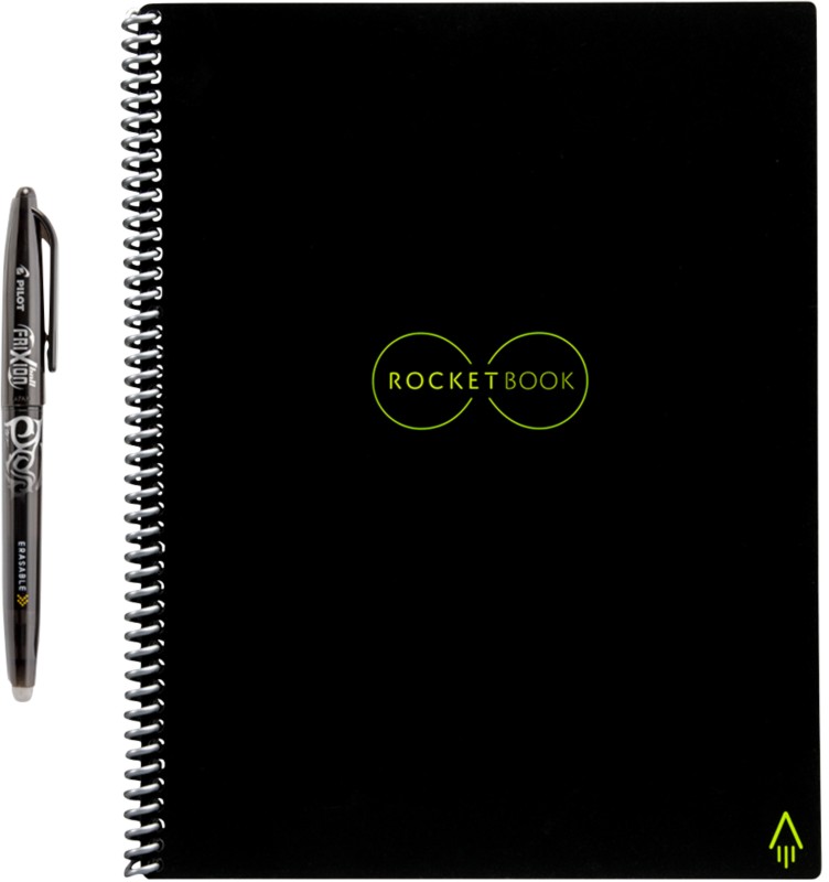 RocketBook 1/3 A4 Notebook EVR-L-RC-A-FR Dotted Not Perforated 32 Pages Black
