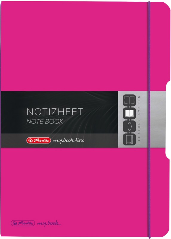 herlitz my.book flex Notizbuch DIN A4 Kariert PP (Polypropylen) Pink Perforiert