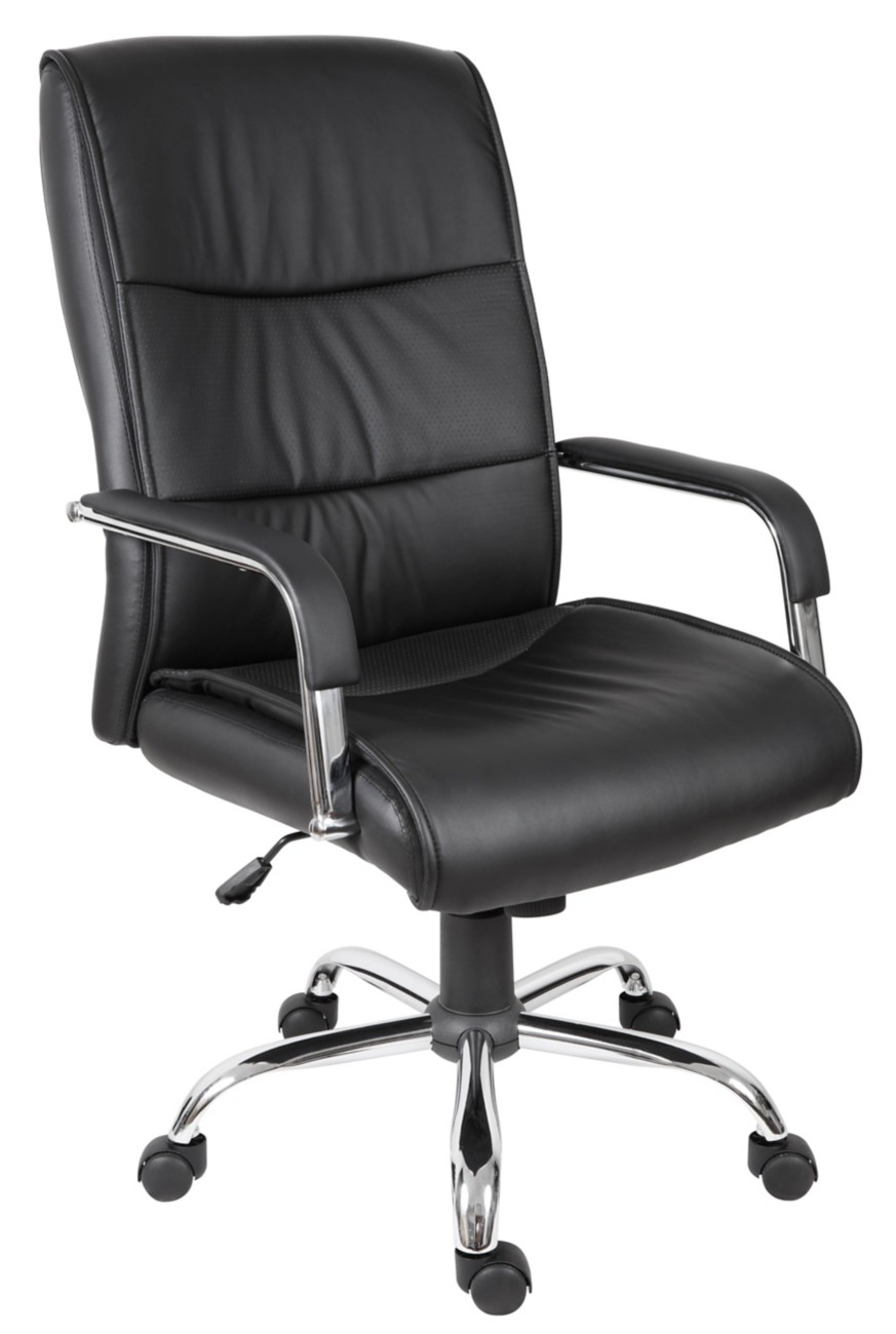 Teknik Kendal Executive Chair - Black Faux Leather - Reclining Function - Height Adjustable - Silver Arms & Base - Image 4