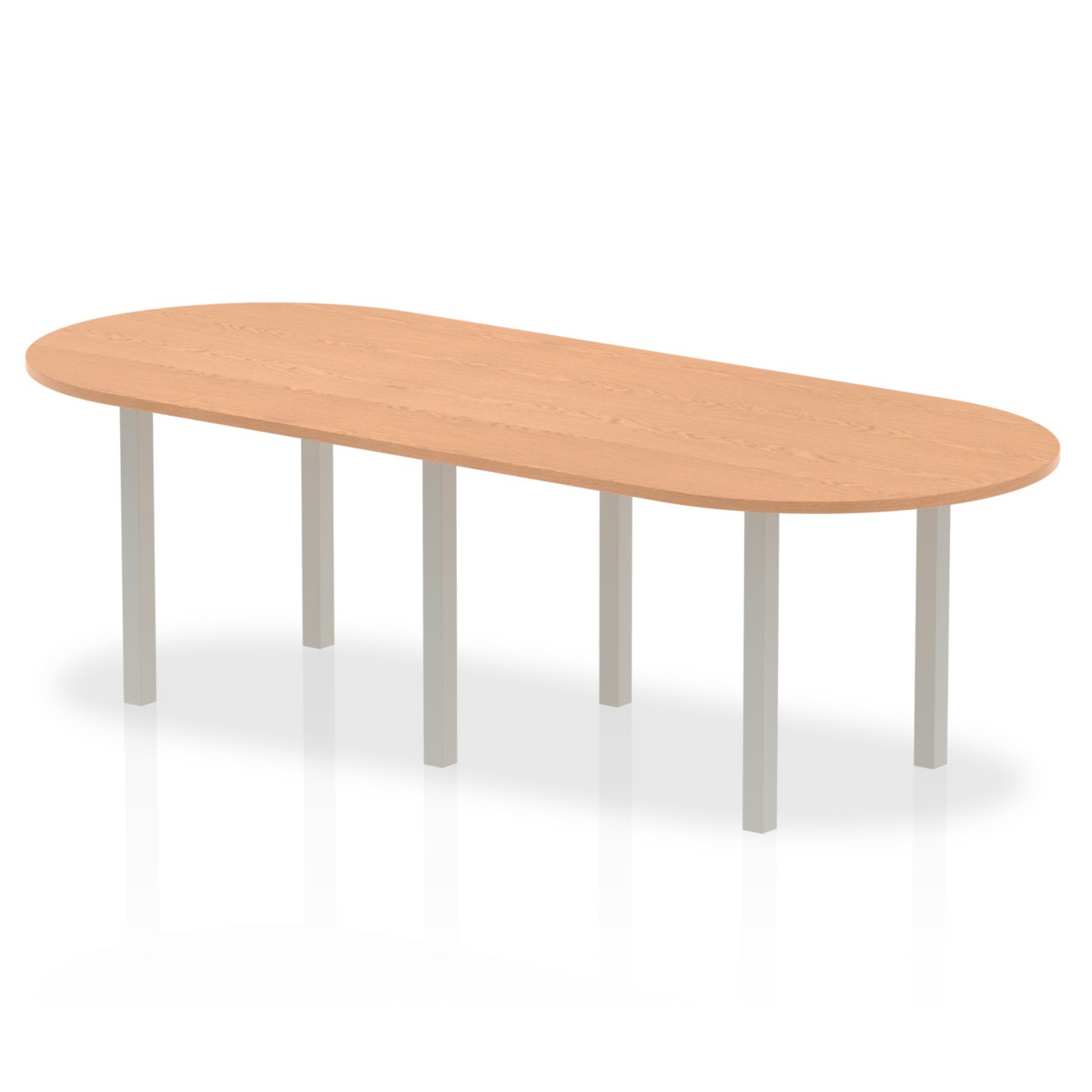 Dynamic Impulse Freeform Conference Table Oak Mdf (Medium-Density Fibreboard) Silver 2,400 X 1,000 X 730 Mm