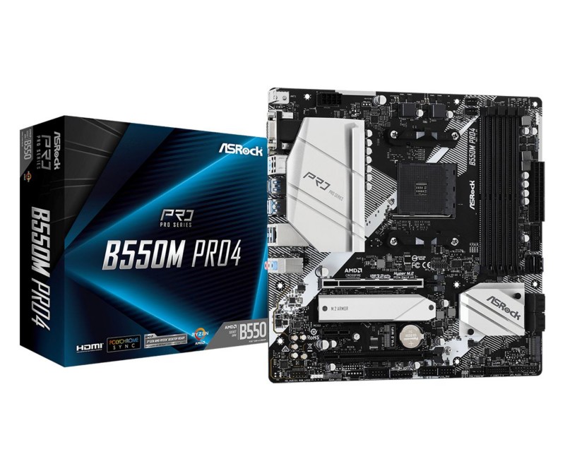 Asrock Pro4 Motherboard B550M AMD B550 Micro-ATX