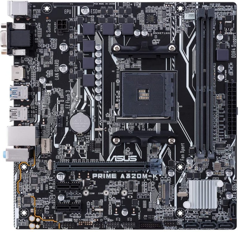 Image of Asus PRIME Motherboard A320M-K AMD A320 Micro-ATX