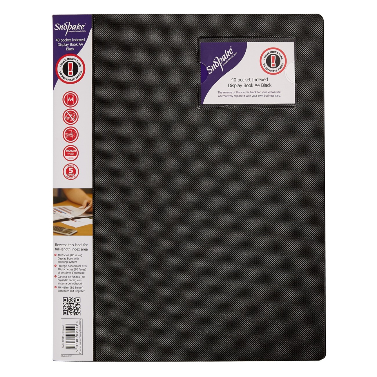Snopake Display Book 40 Pockets 40 X A4 Black 1