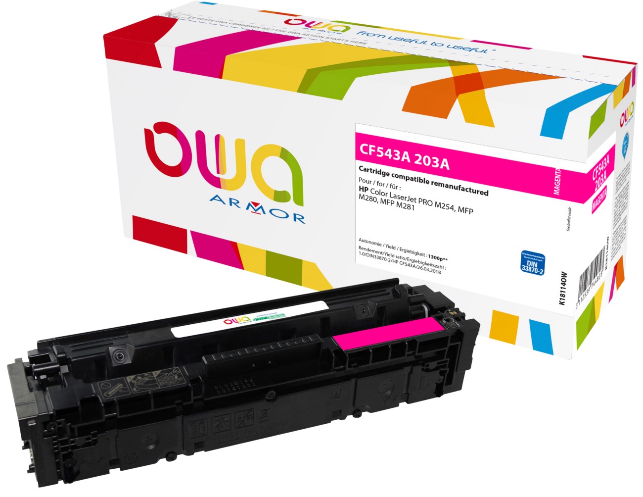 Owa 203A Compatible Hp Toner Cartridge Cf543a Magenta