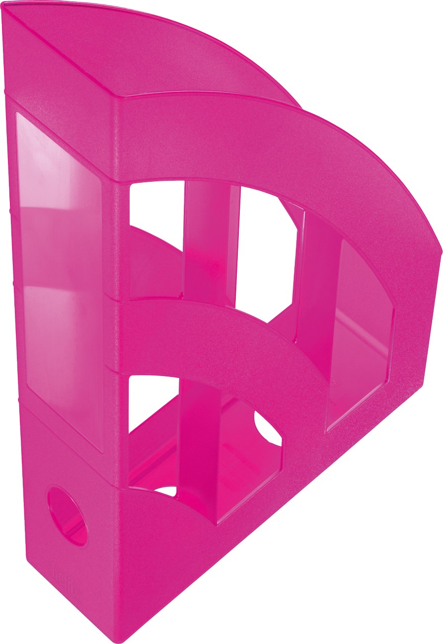 helit Zeitschriftenordner PS Himbeere durchscheinend 24,8 x 32 cm 4 Stück