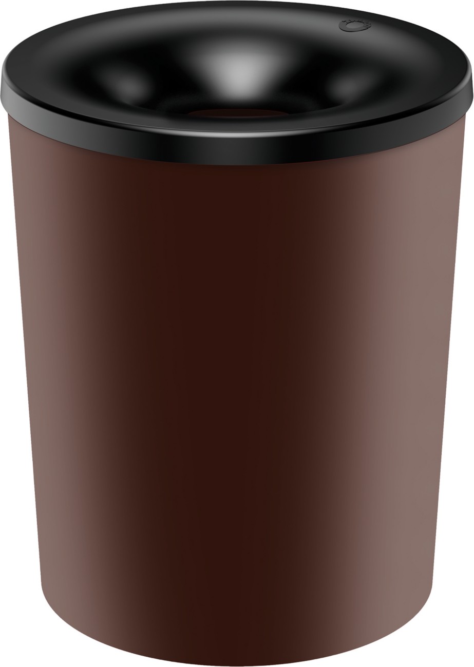 helit Sicherheitsabfalleimer Flammenhemmendes Plastik Braun, Schwarz 25 cm x 30,2 cm